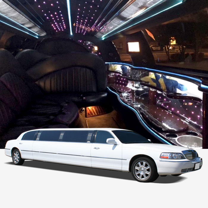 white lincoln towncar limousine